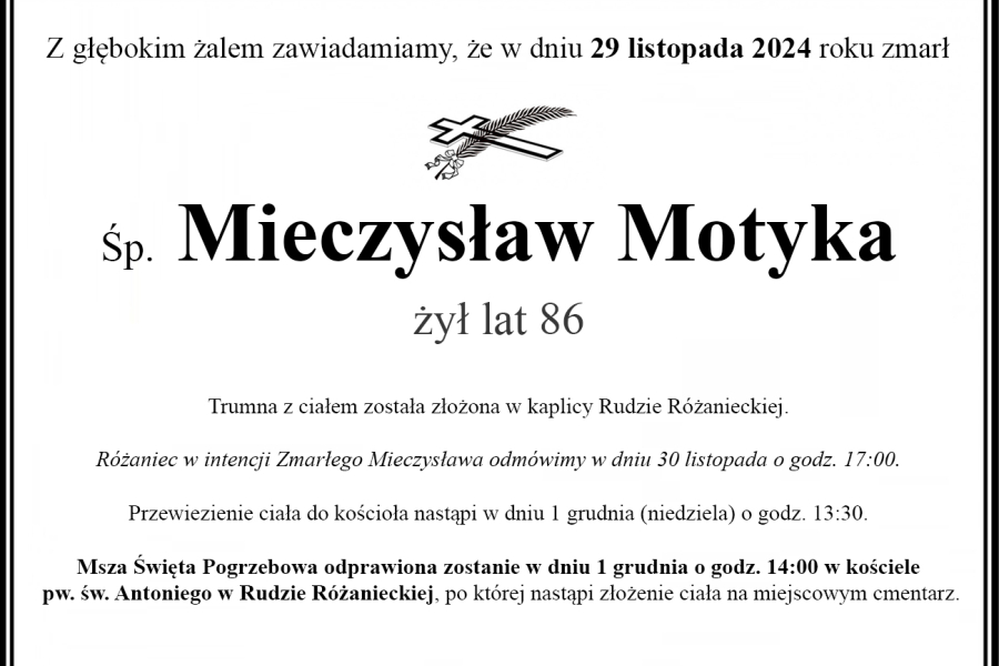Zmarł Mieczysław Motyka
